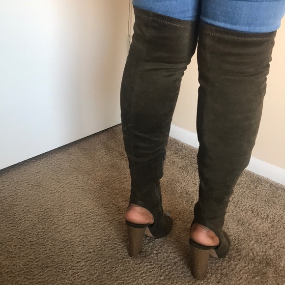 Army green knee high boots - Picture 2 of 3